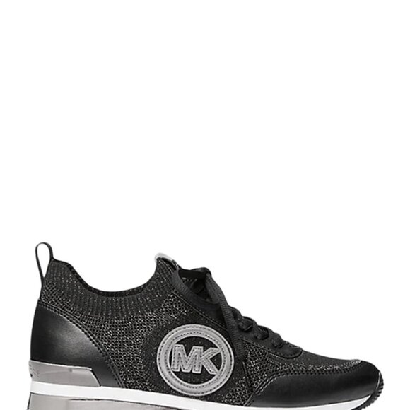 MICHAEL Michael Kors Jenkins Metallic Stretch Knit Trainer Sneakers - Picture 1 of 6